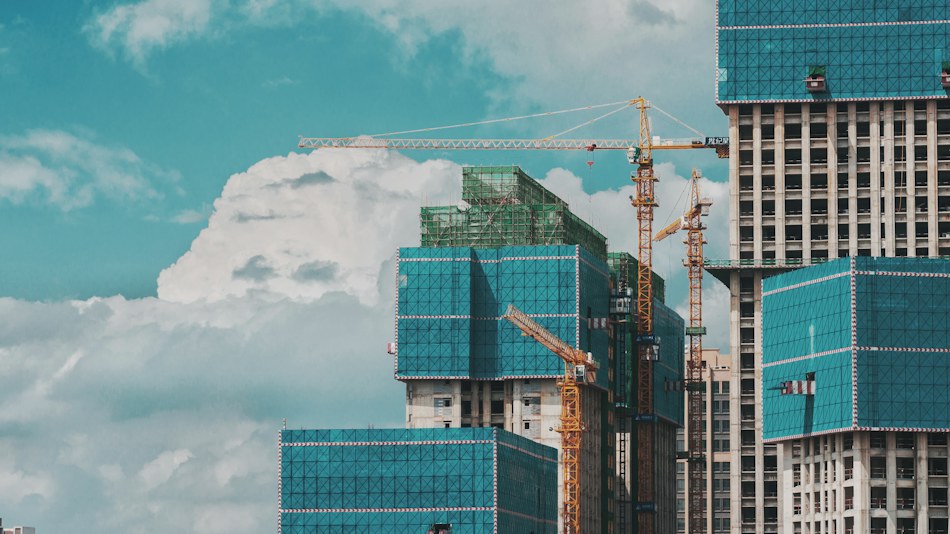 Construction activity in a city
